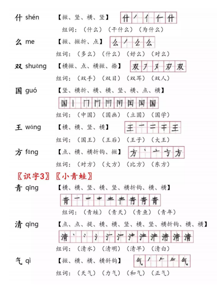 图片[2]-一年级语文下册会写字组词+拼音+笔顺（生字表大全）共26页-拓空间学习分享