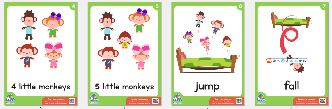 图片[2]-Five Little Monkeys 视频+主题作业纸 闪卡-拓空间学习分享