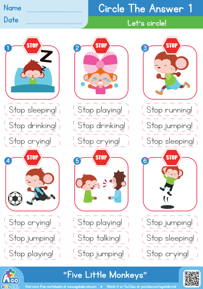 图片[14]-Five Little Monkeys 视频+主题作业纸 闪卡-拓空间学习分享