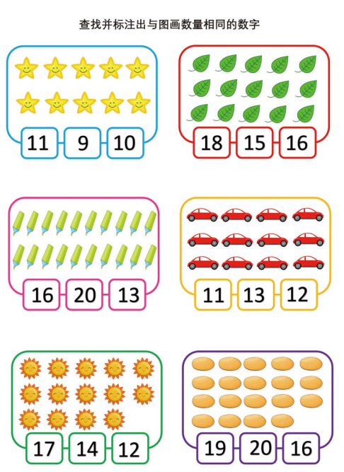 图片[2]-幼儿园数数的题目（物数对应图片0-20）-拓空间学习分享