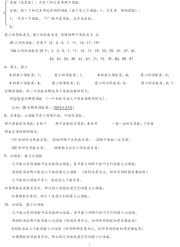 图片[2]-人教小学数学5下 知识点归纳总结-拓空间学习分享