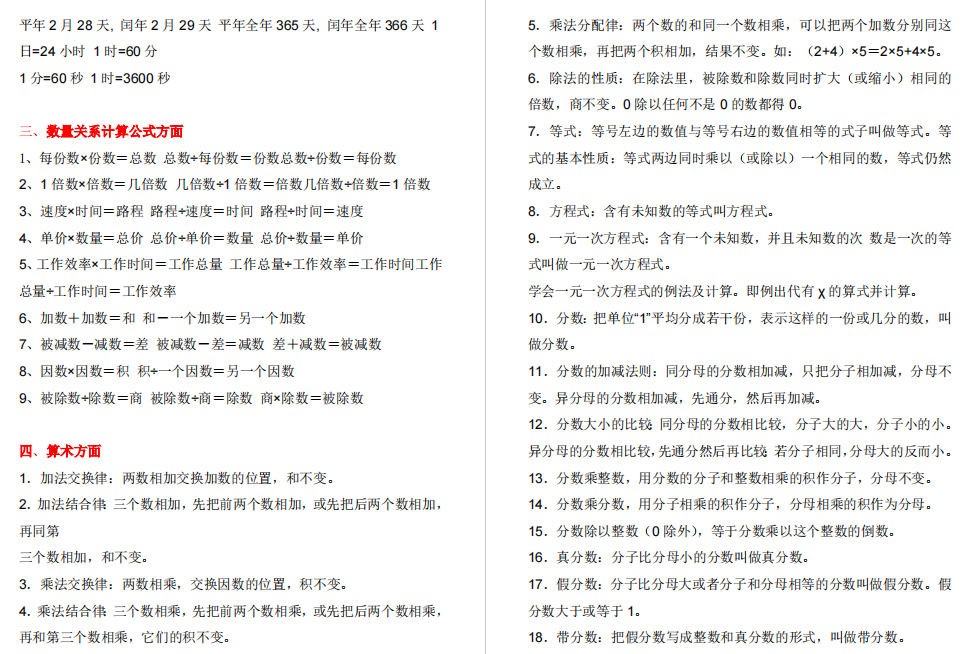 图片[2]-小学数学公式大全整理(完整版)-拓空间学习分享