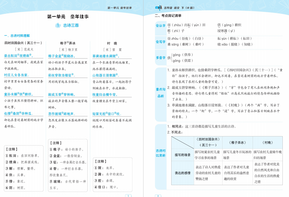 语文典中点的名师划重点四年级下册-拓空间学习分享