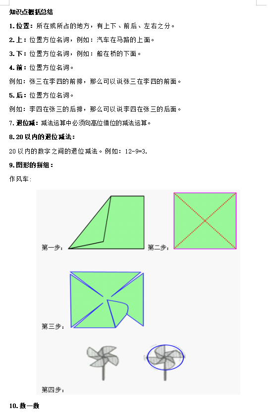 图片[3]-小学一年级数学知识点总结大全(非常全面)-拓空间学习分享