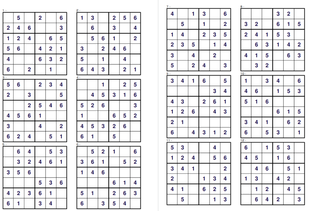 图片[2]-数独入门儿童数独唯一法题目4X4、6X6、9X9电子版下载-拓空间学习分享