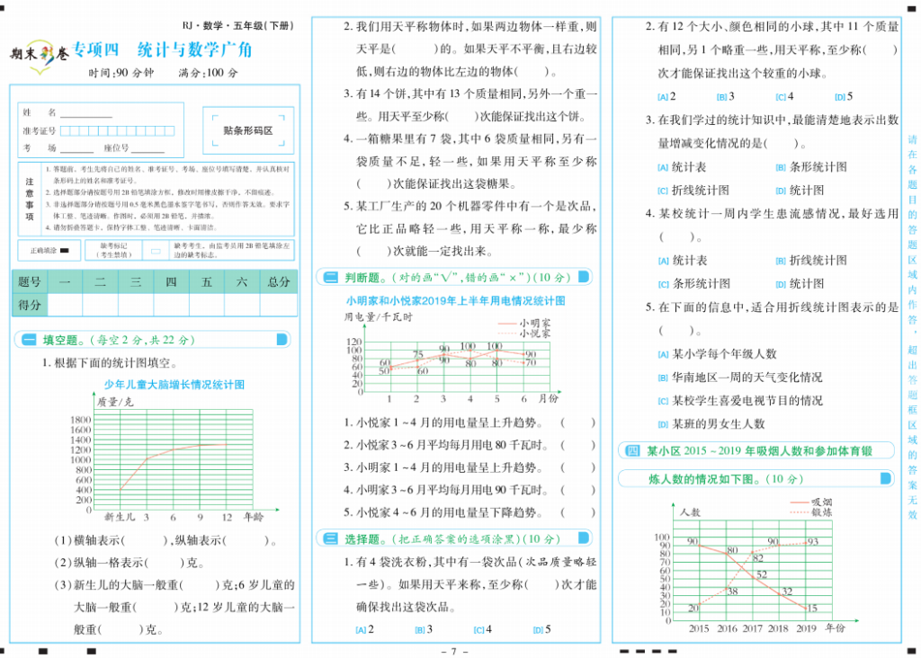 五年级下册数学期末复习卷（专项训练、易错题、重点难点）-拓空间学习分享