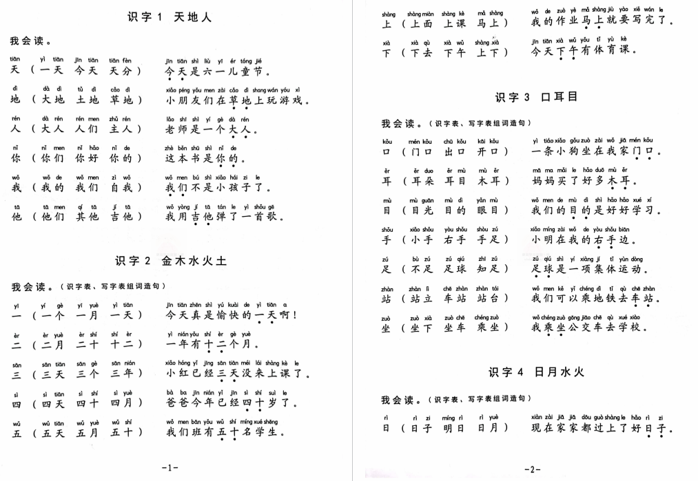 一年级生字组词造句阅读本共36页pdf 百度网盘-拓空间学习分享