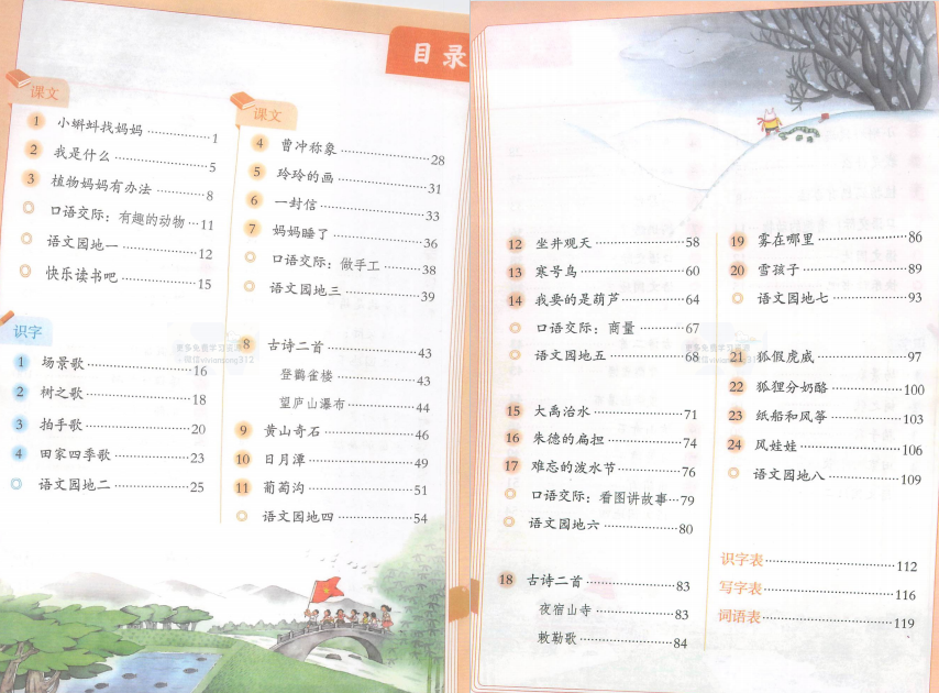人教版小学二年级上册语文课堂笔记电子版下载-拓空间学习分享
