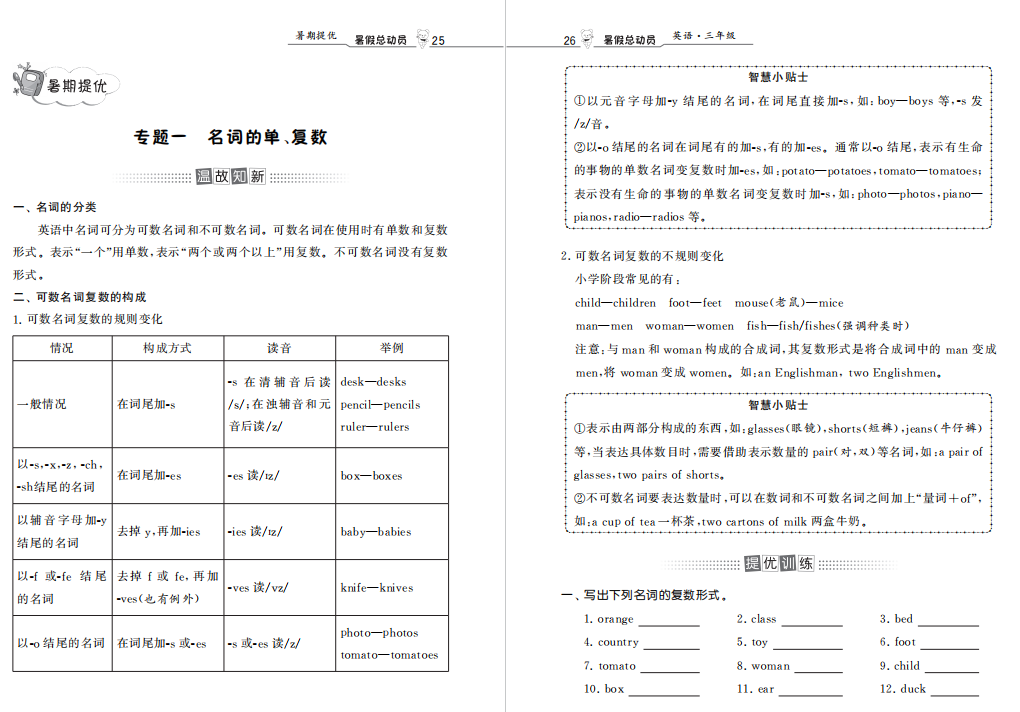 图片[2]-江苏版三年级暑假英语复习、提优、3升4年级衔接辅导资料电子版下载-拓空间学习分享
