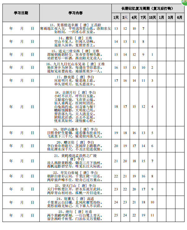 图片[2]-艾宾浩斯小学古诗155首 百度网盘下载-拓空间学习分享