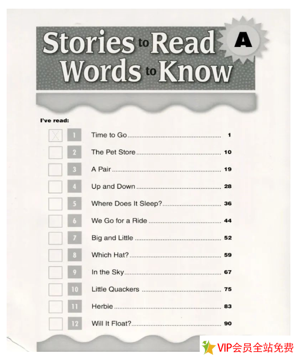 图片[2]-Stories to Read, Words to Know全10册，分级阅读练习册电子版下载 百度网盘-拓空间学习分享