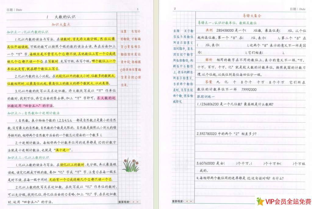 图片[2]-小学四年级数学上册易错题汇总(附答案) 百度网下载-拓空间学习分享