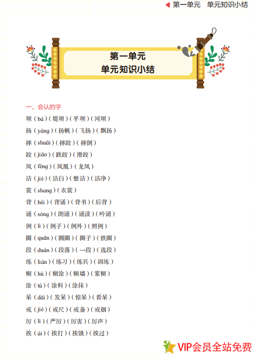 部编版三年级上册语文期末知识点汇总 百度网盘下载打印-拓空间学习分享