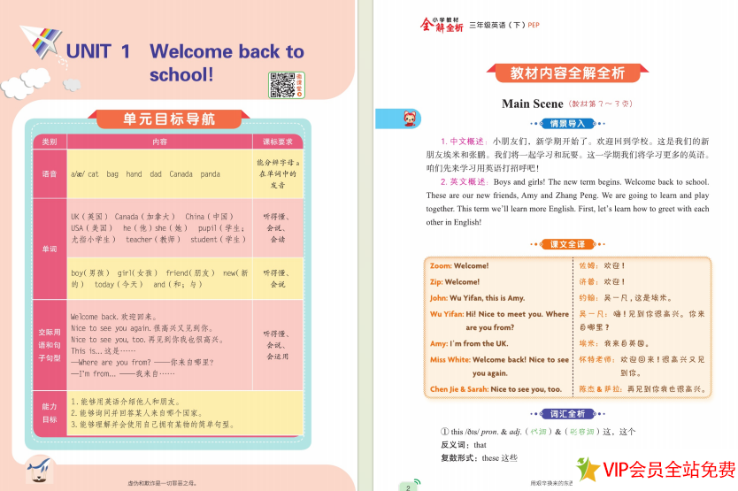 图片[2]-小学教材全解三年级下册英语电子版(人教pep版)百度网盘下载-拓空间学习分享