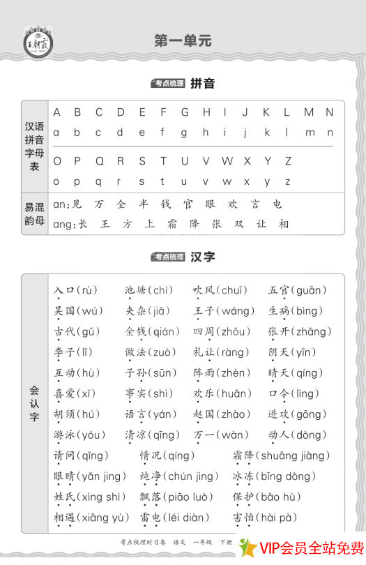 图片[2]-一年级下册王朝霞考点梳理手册电子版下载 百度网盘-拓空间学习分享