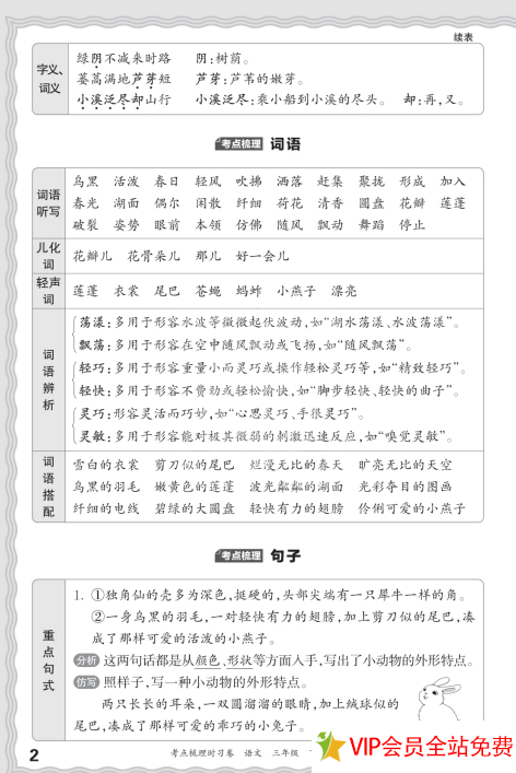 图片[3]-三年级下册语文王朝霞考点梳理手册电子版下载 百度网盘-拓空间学习分享