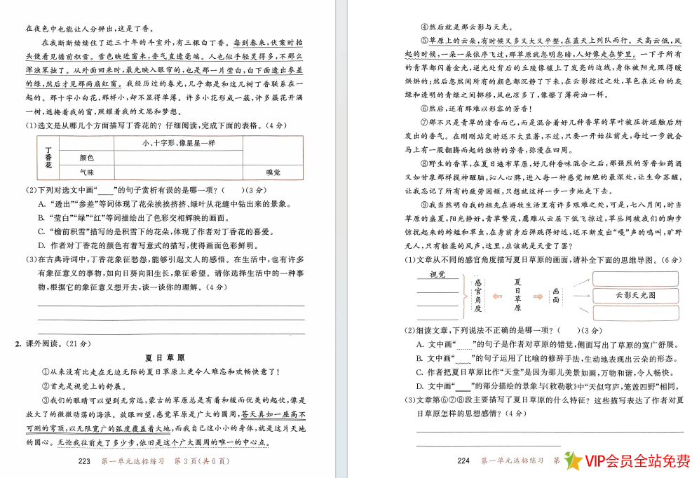 图片[3]-53天天练六年级上册语文测评卷带答案电子版 百度网盘下载-拓空间学习分享