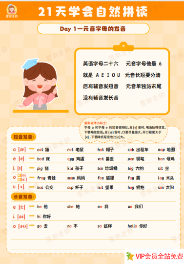 雪梨老师21天学会自然拼读 规则高清电子版 百度网盘下载-拓空间学习分享