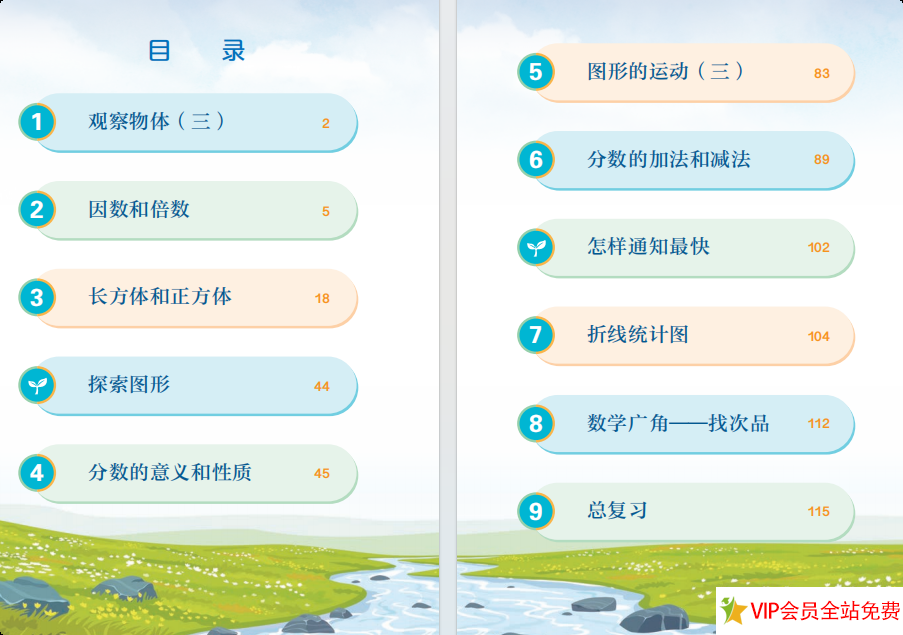 图片[2]-小学数学五年级下册电子课本下载 百度网盘-拓空间学习分享
