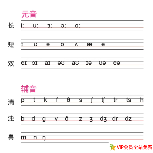 图片[4]-英语音标系统教学 国际音标速读宝典国际音标表+书写练习本+速度宝典+字母组合发音卡片+48个音标讲解教程-拓空间学习分享